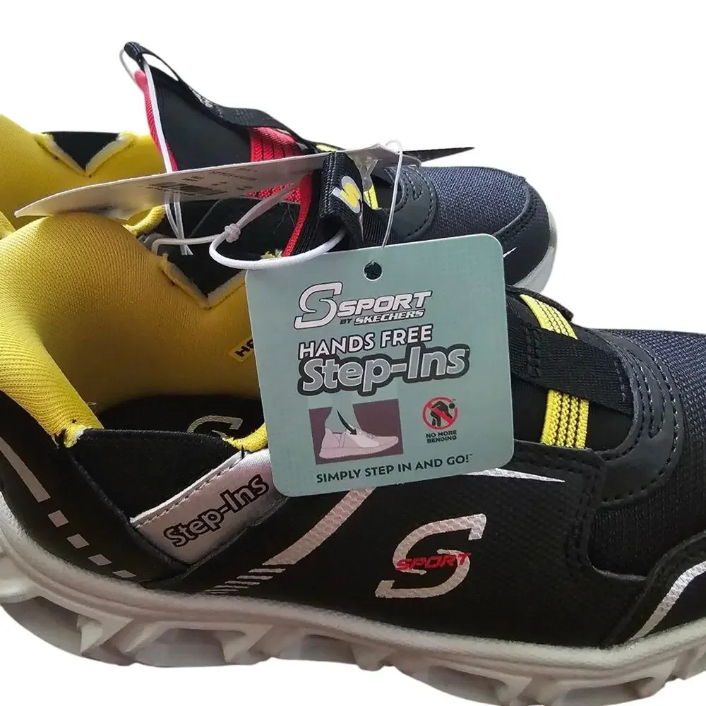 Skechers Kids' Black and Yellow Light-Up Sneakers 12 Toddler